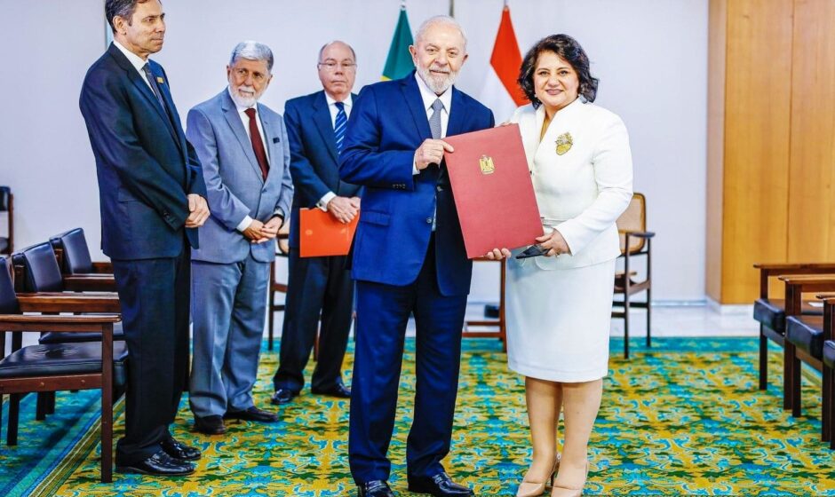 سفيرة مصر والرئيس البرازيلي