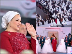 «فرحة مصر».. انتصار السيسي ترسم البهجة في عرس جماعي لـ100 عروس